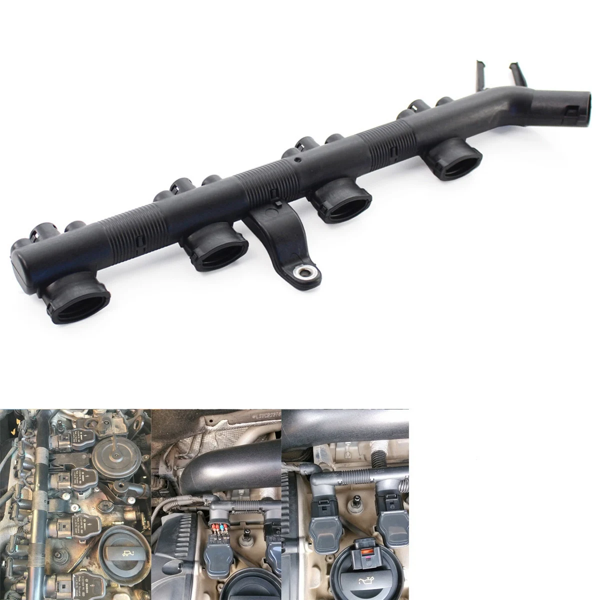 เครื่องยนต์คอยล์จุดระเบิด Spark Plug Connector เปลี่ยน 06H971824B สําหรับ A4LB8 A5 C6C7 Q5 IGNITION COIL Harness Tube-N32R