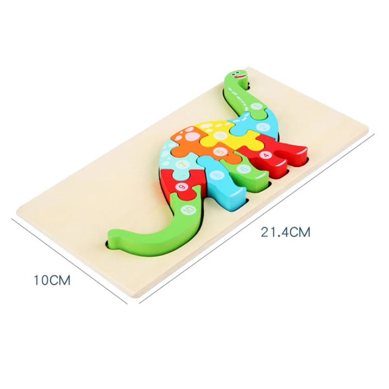 Puzzle 3d per bambini in legno per bambini giocattoli Montessori per bambini dinosauro animale gioco di Puzzle in legno giocattoli educativi per bambini P407