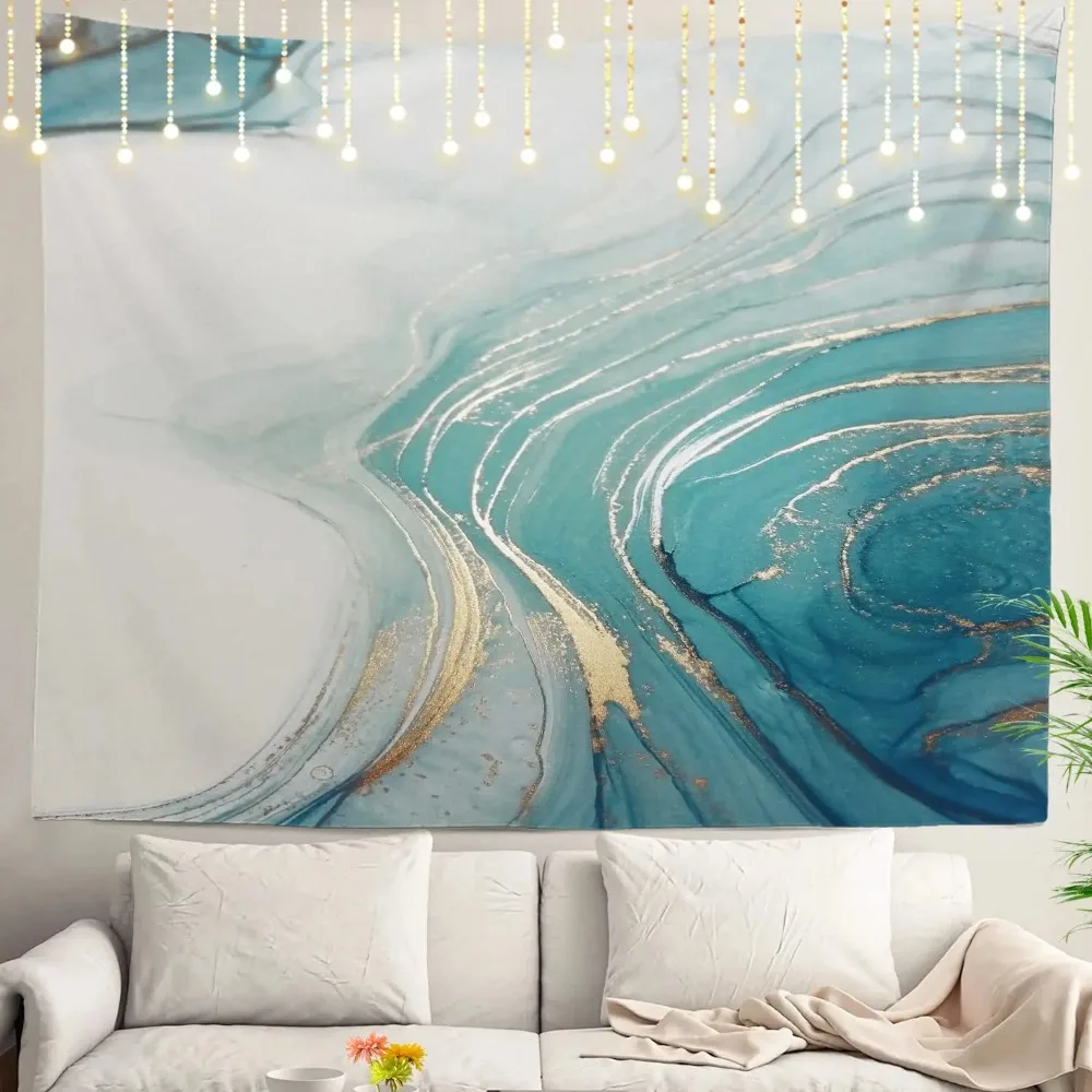 Green Black Marble Tapestry,Natural Luxury Beautiful Swirls Agate Wall Art Hanging Decoration Dorm Room Bedroom Home Living Room