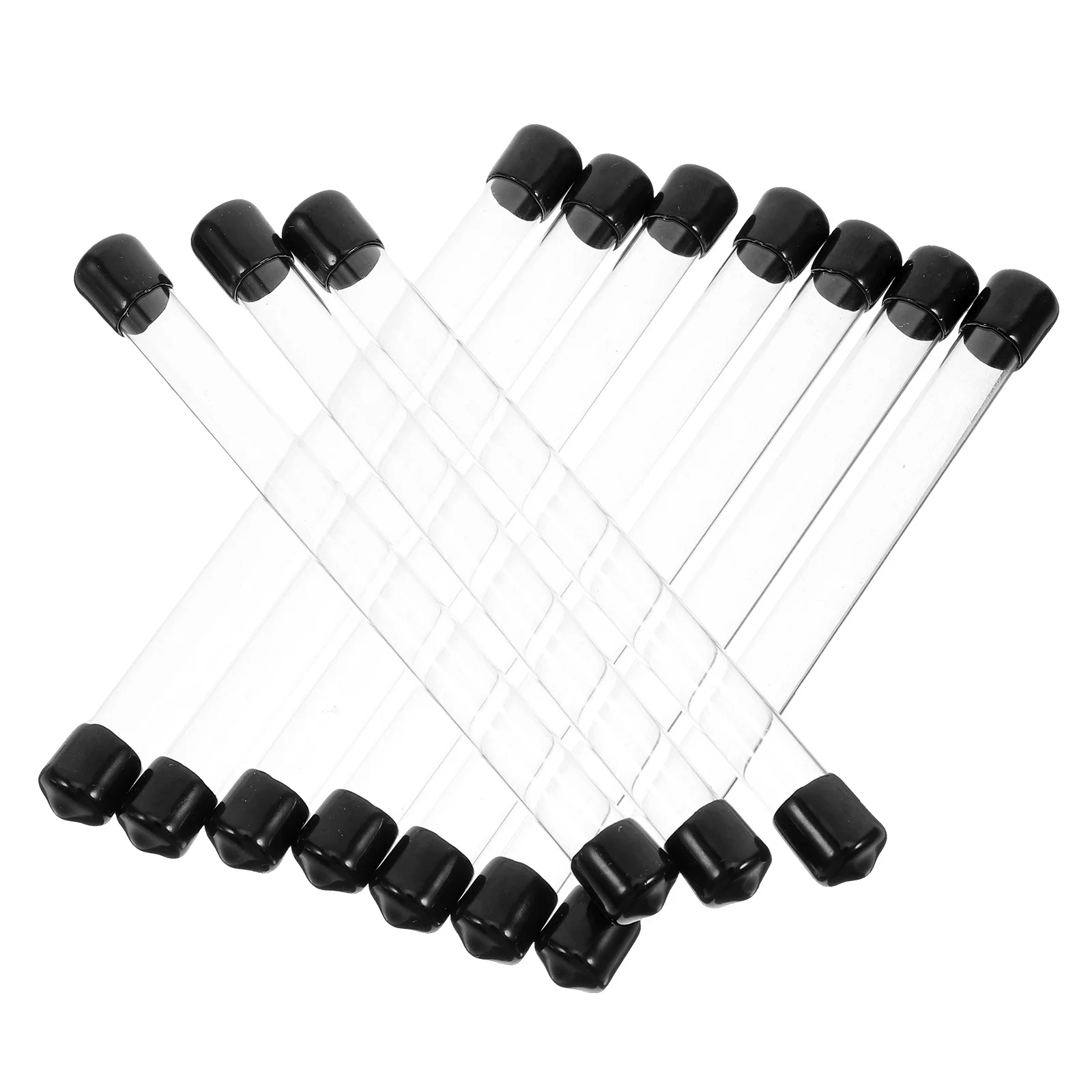 

10Pcs Transparent Hard Plastic Tubes for Samples Aroma Preservation Corrosion Resistant Small Item Organization