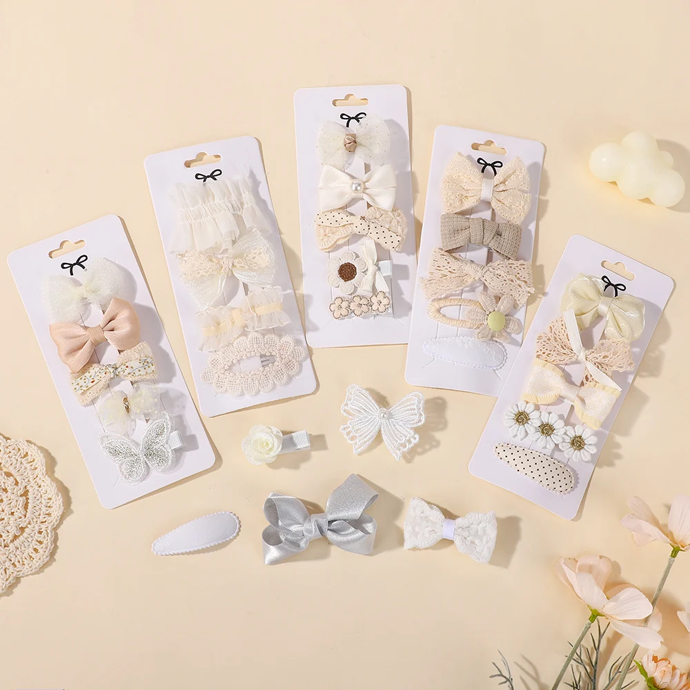 4 Stück süße Spitze bedruckte Schleife Haarspangen für Haare Mädchen handgemachte Haarnadel Boutique Haarspangen Kopfbedeckung Baby Haarschmuck – Detail 9