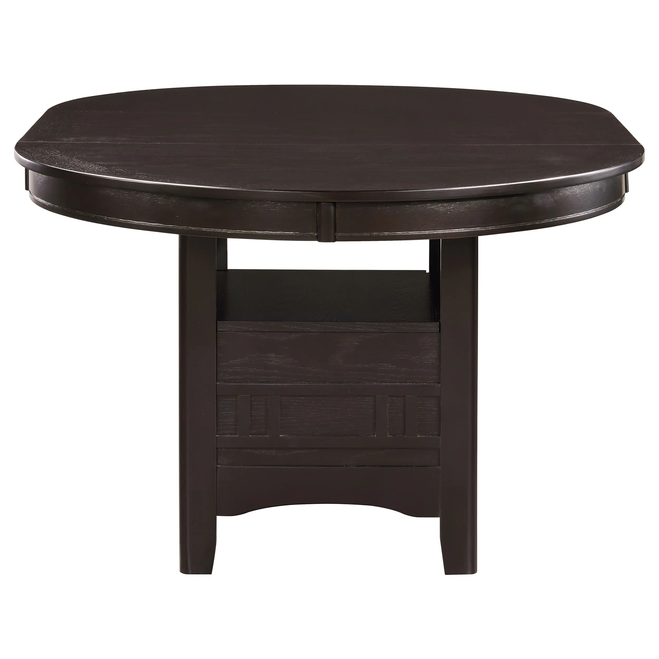 

*Modern Espresso Oval Adjustable Extension Leaf Dining Table