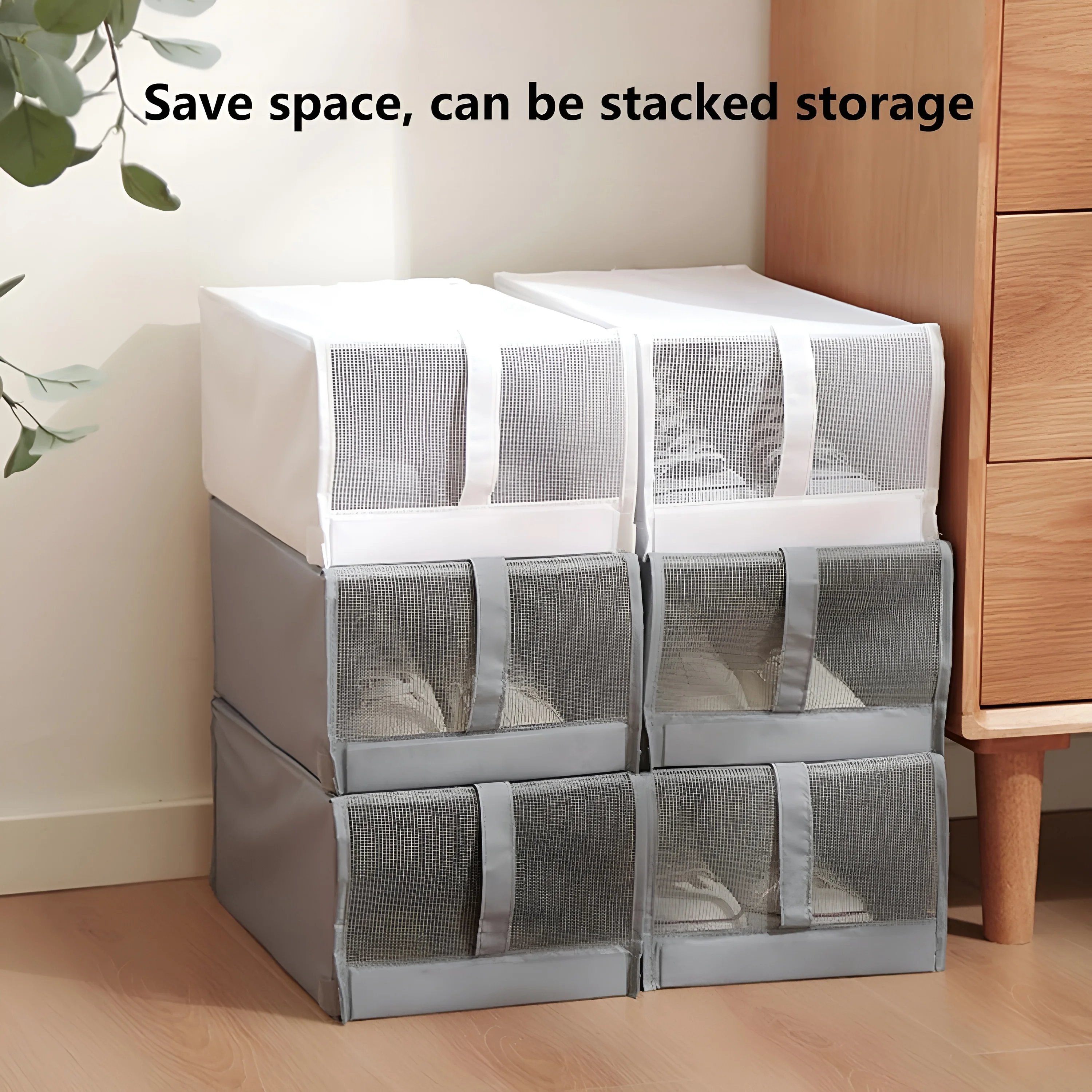 Space-saving Foldable Shoe Box, Breathable Fabric Storage Box with Visual Window, Shoe Cabinet, Room Organizer, Home Accessories