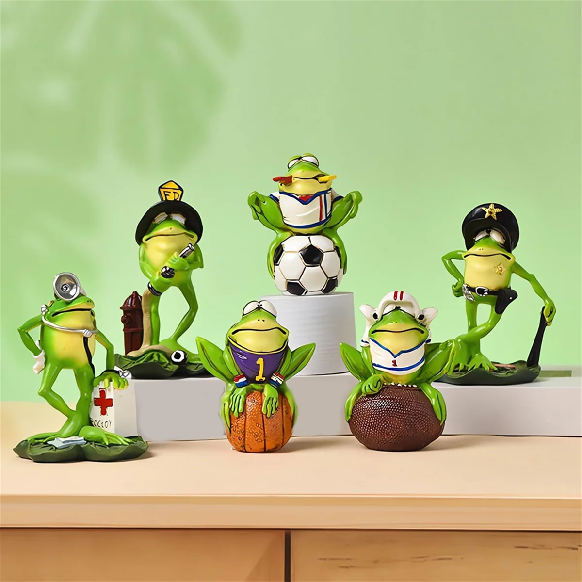 ABDR-Frog Stuff Figurines,Frog Basketball Player Gift, This Unique Frog Statue Adds A Modern Touch to Your Home,Living Room C