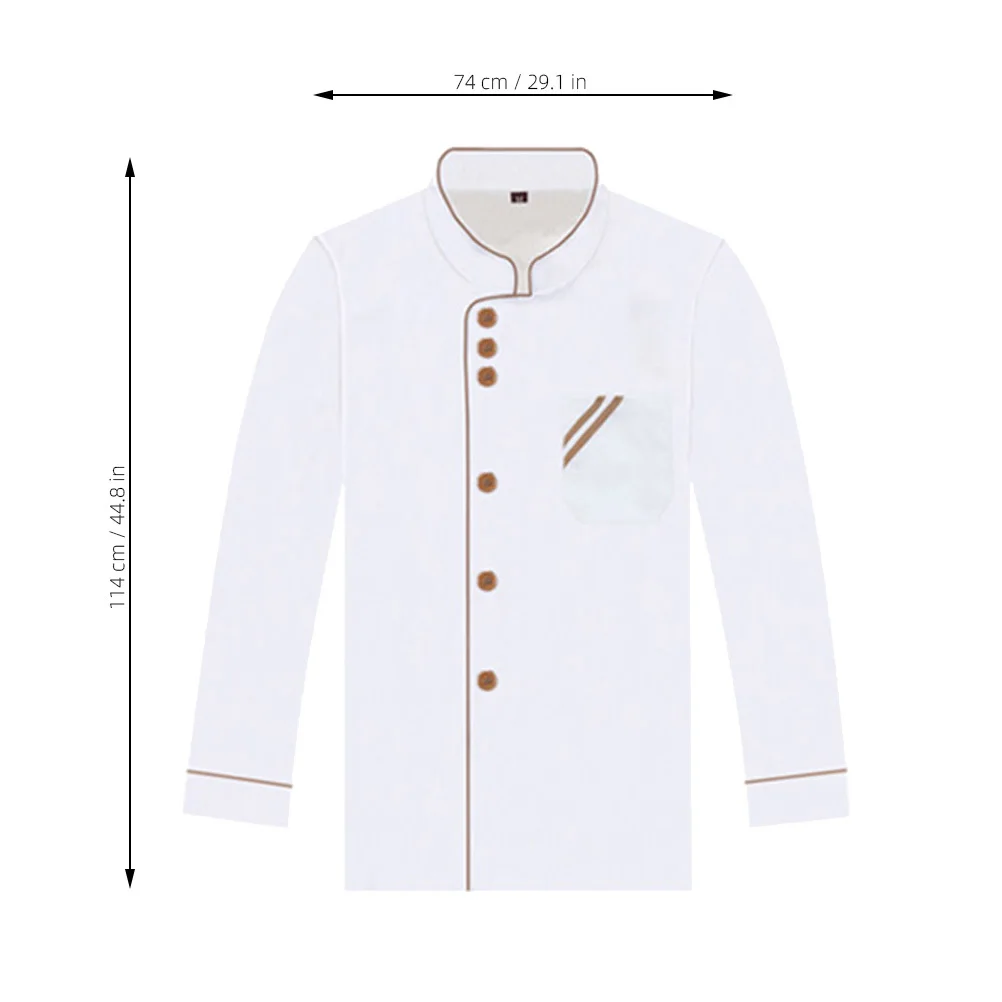 Top de Chef de manga larga Xl Unisex blanco café púrpura transpirable duradero camisa de Catering para Hotel panadería restaurante