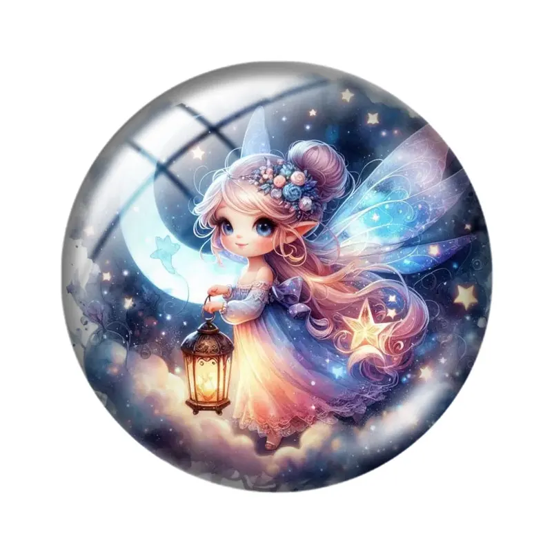 غريب الأطوار ليلة الجنية مسحور عابث مزيج 12 مللي متر/18 مللي متر/20 مللي متر/25 مللي متر صورة مستديرة الزجاج كابوشون التجريبي ظهر مسطح صنع النتائج #3