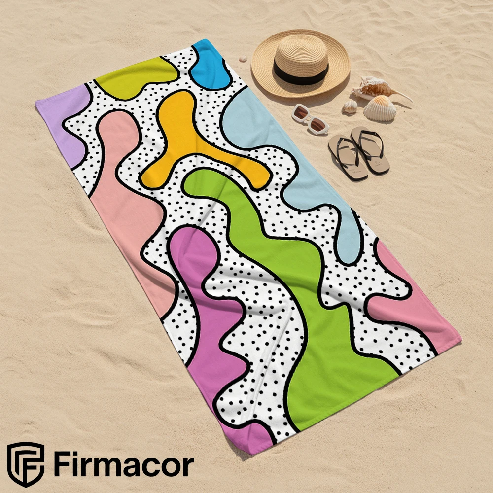 Dot Blob Abstract Art Cartoon Anime Beach Towel Microfiber Quick Dry Super Absorbent Soft Bath Towel for Kids Adults Travel