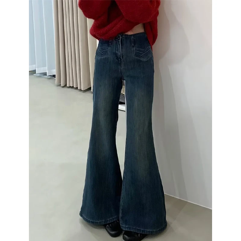 

American Retro High Waist Wide Leg Jeans Women's 2026 Summer New plus Size Big Code Bell Bot Comfortable Breathable