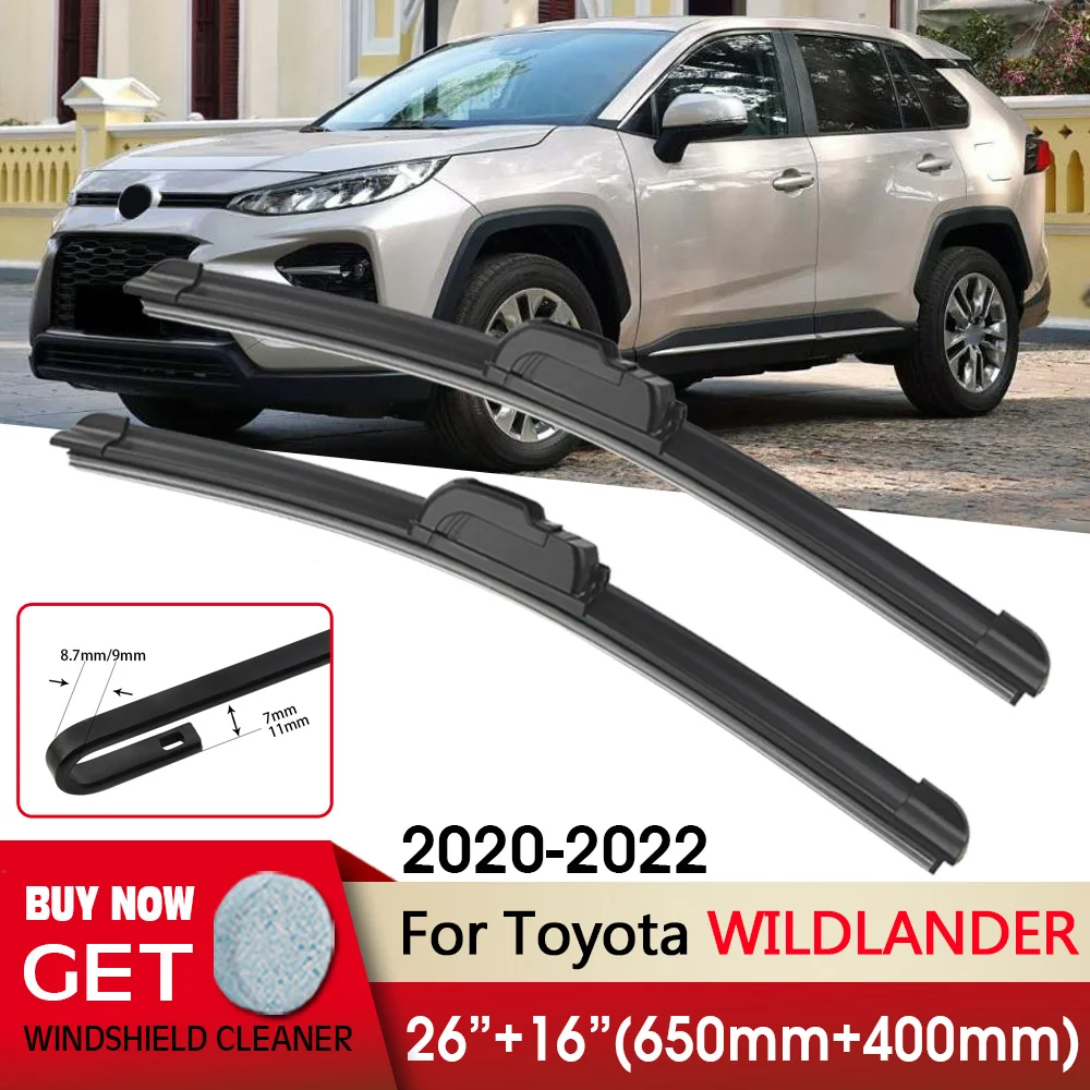 

Car Wiper Front Blades 26"+16" For Toyota WILDLANDER 2020-2022 Fit U Hook Arm Front Windscreen Wipers Auto Accessories