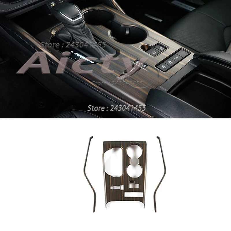 

For Toyota Highlander XU70 2020-2022 2023 ABS Peach Wood Color Interior Accessories Gear Shift Panel Car Windows Panel Cover