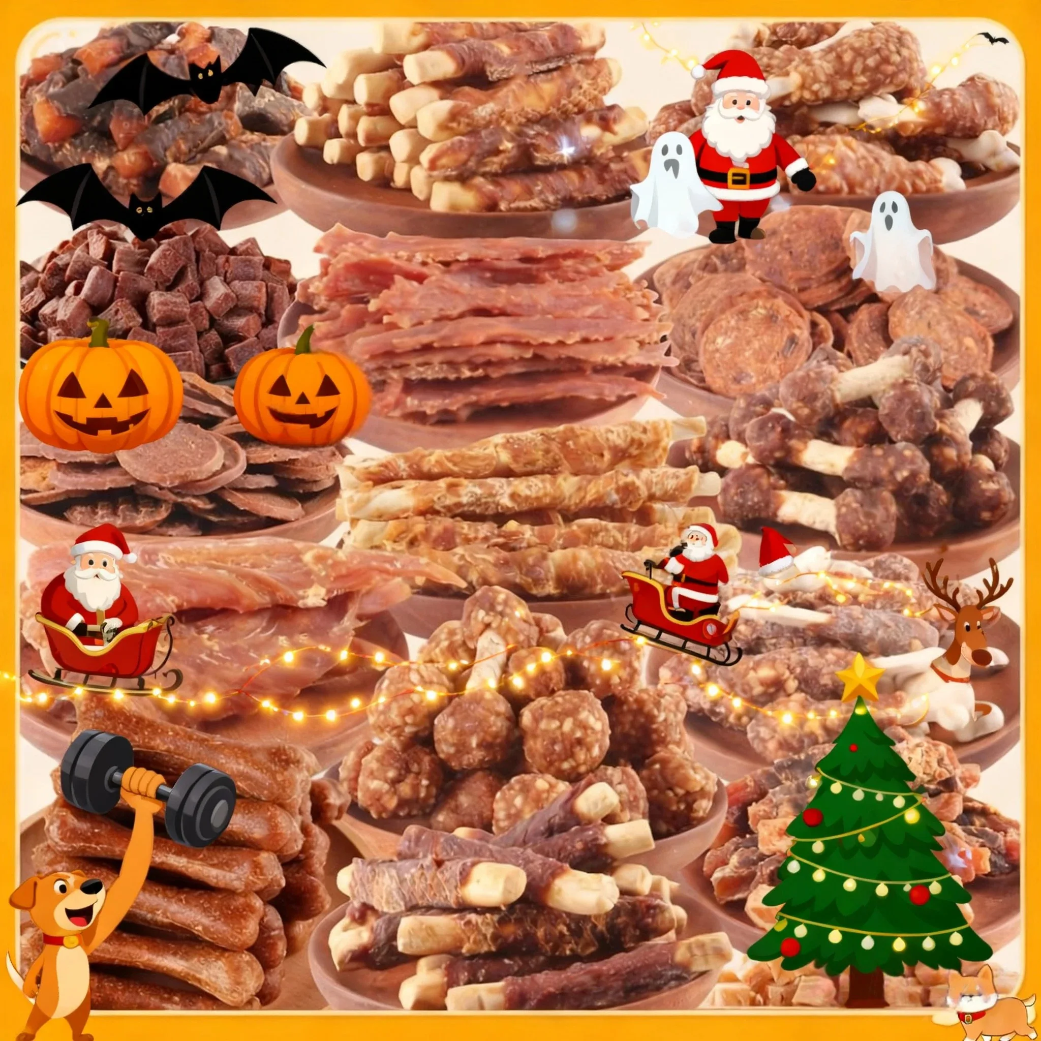 Natural Duck, Chicken, Milk Stick, Sweet Potato Dog Treats Set - Grain-free, High Protein, Low Fat, Good For Dental Health