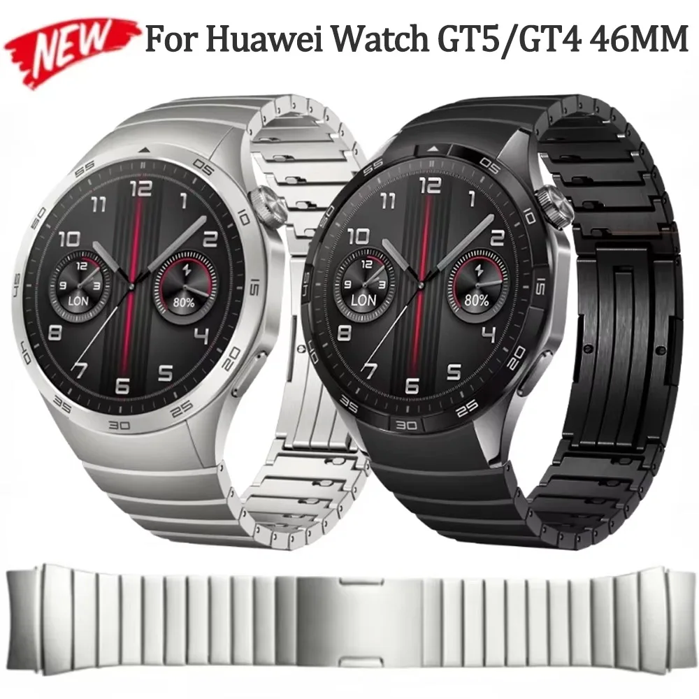 

Металлический ремешок для Huawei Watch GT4/5, 46 мм, без зазоров, официальный быстросъемный браслет из нержавеющей стали для Huawei Watch GT5/4, ремешок 46 мм