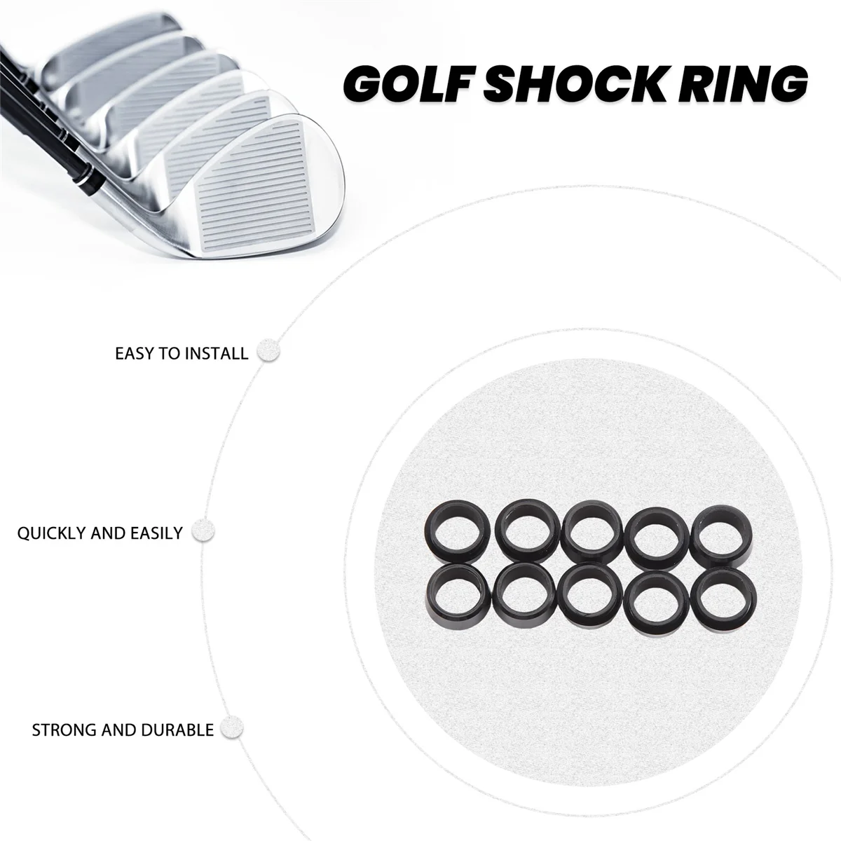 10Pcs Golf Irons Ferrules .335 for Taylormade RBZ2 Adaptor Sleeve Tip