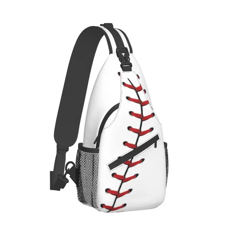 Softball Baseball Lace Sling Chest Bag for Men, btInitiated Crossbody Backpack, Travel, Hiking Daypack