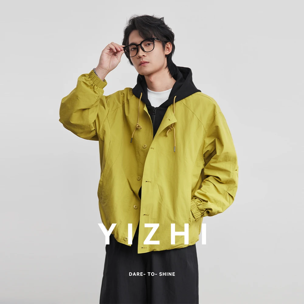 

Мужская куртка-худи 2026 года, новая весенняя модель, имитация двухслойной, свободного кроя, для активного отдыха, спорта и повседневной носки, размеры M-2XL