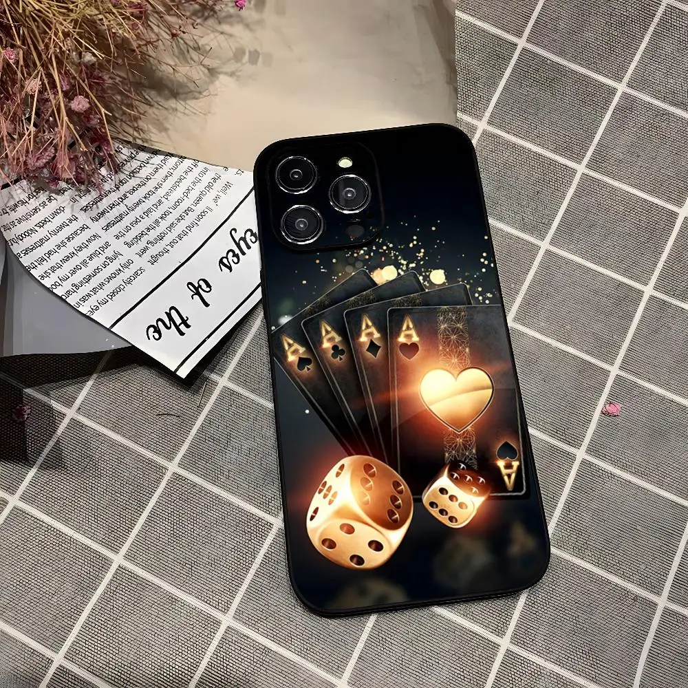 Dice Poker Casino Phone Case For Iphone 16 15 Pro 14 13 Mini 11 12 Max Xr X Xs 7 8 Plus Cover