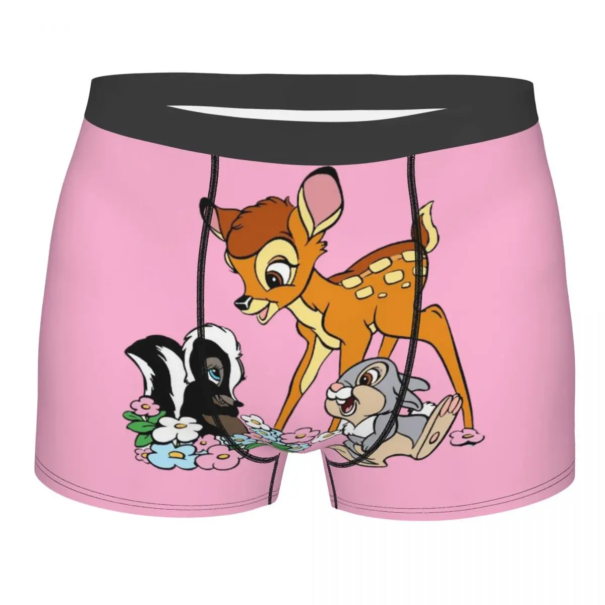 

Боксеры-боксеры с цветком Бэмби на заказ, мужские трусы, нижнее белье, крутые трусы