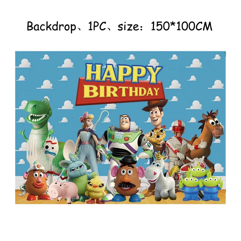 Disney Toy Story Birthday Decoration Balloons Buzz Lightyear Tableware Plates Napkin Plate Cup Banner Party Supplies For Kid