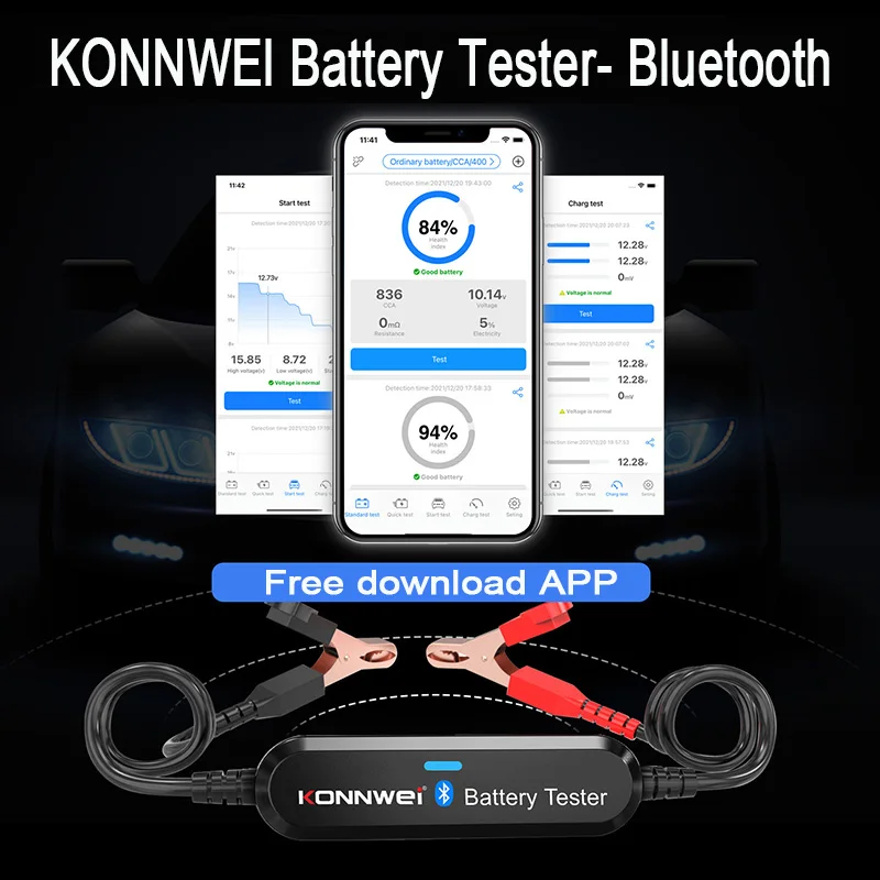 

Анализатор батареи KONNWEI, 6 в, 12 В, Bluetooth 5,0, cca
