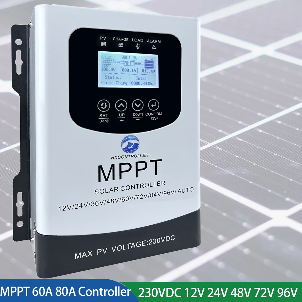 controlador de carga solar mppt painel solar pv regulador de carregamento 230v dc 48v 60v 72v 84v 96v 40a 60a 80a navios do armazem da ue 01