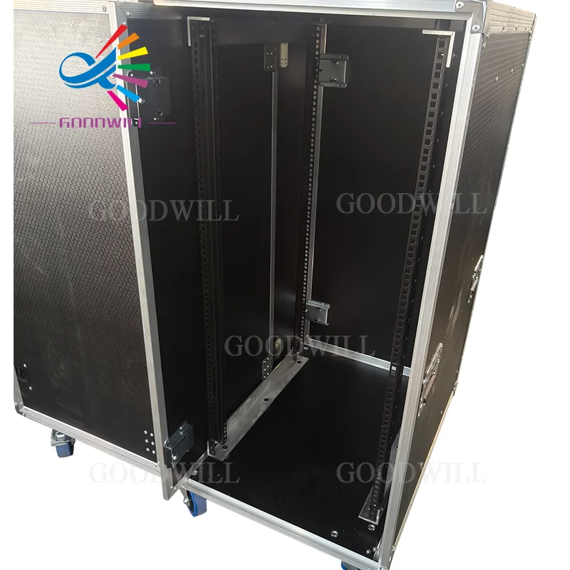 

Factory Direct Professional 24U Aluminum Rack Mount Flight Case Durable Heavy Duty Road Box for Stage Amplifier Equipment