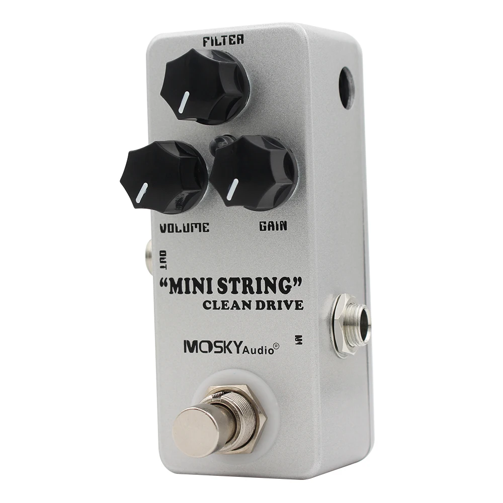 

Гитарная педаль MOSKY MINI STRING CLEAN DRIVE Overdrive AA85, компактный белый корпус, True Bypass для контроля и формирования звука гитары