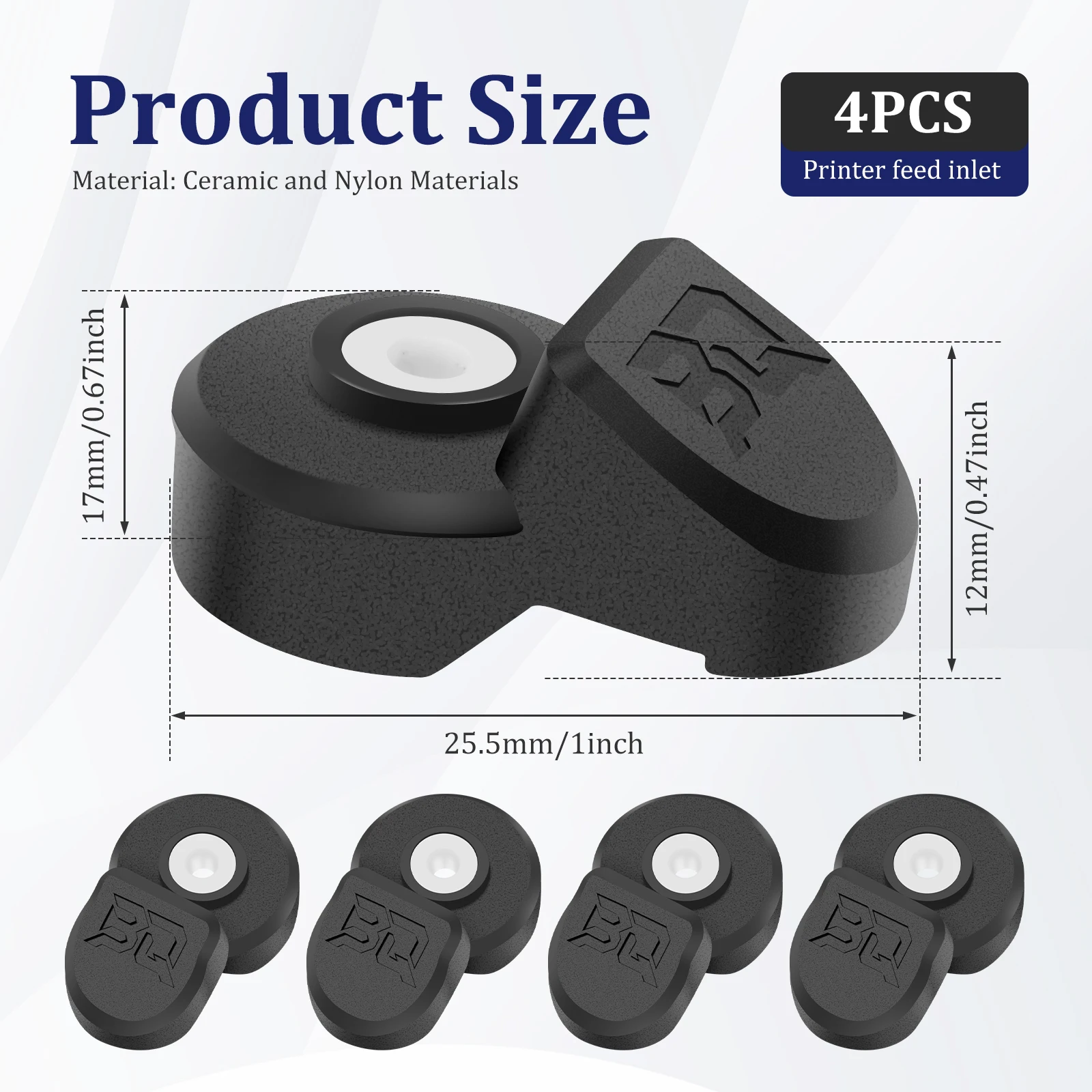 4 pezzi Panda AMS Guard anello di ingresso in ceramica protezione parti di alimentatore a filamento durevoli ad alta durezza per stampanti 3D Bambu Lab P1/X1