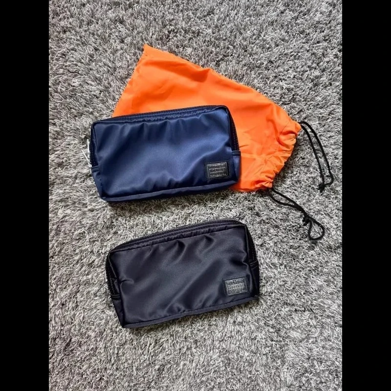 

Por Nylon Cosmetic Pouch Waterproof Toiletry Bag With Orange Lining Portable Travel Organizer For Men Women