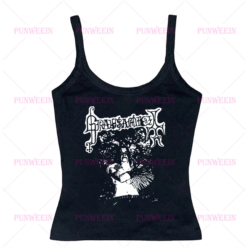 Harajuku Streetwear Gothic punk Crop Top Women Tops With Suspenders Female Clothing Summer 90s Vintage Women Tanks Emo Y2k Camis