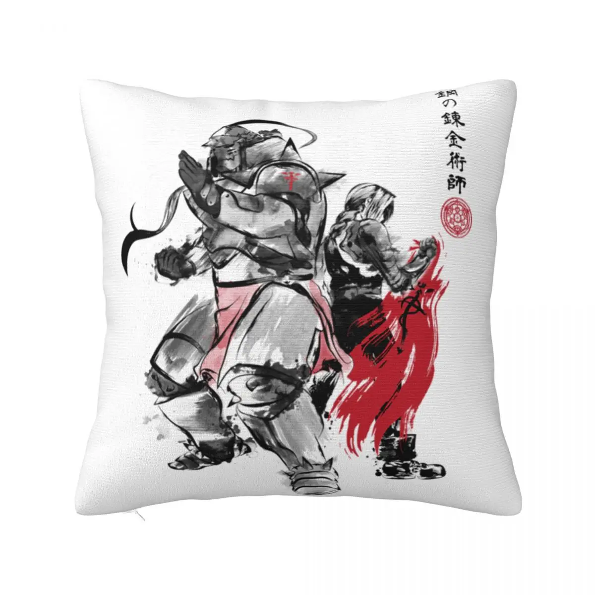 Fullmetal Alchemist Anime Pillowcase Double-sided Printing Polyester Cushion Cover Gift Throw Pillow Case Cover Car Zipper