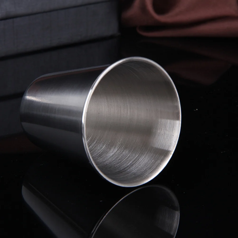 

5Pcs Stainless Steel Wine Cups Heavy Duty Anti Rust Metal Shot Glasses for Juice Water Milk Barware Camping Travel Sets
