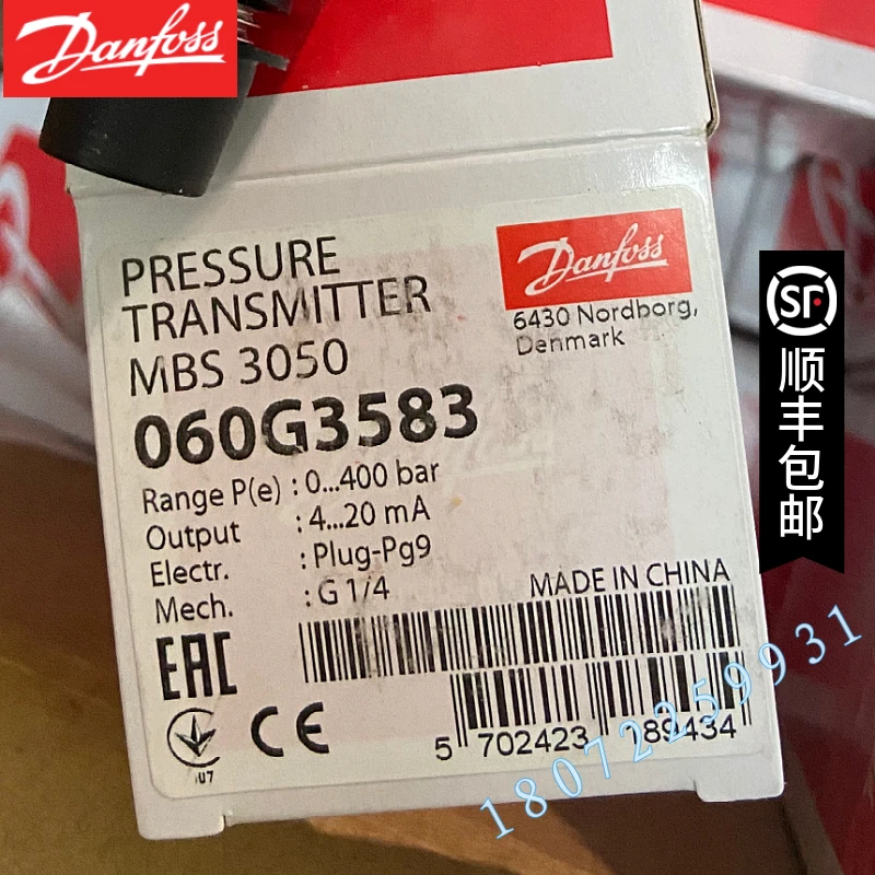 060G3583 Sensore di pressione Danfoss Trasmettitore di pressione Danfoss MBS3050 0-400bar