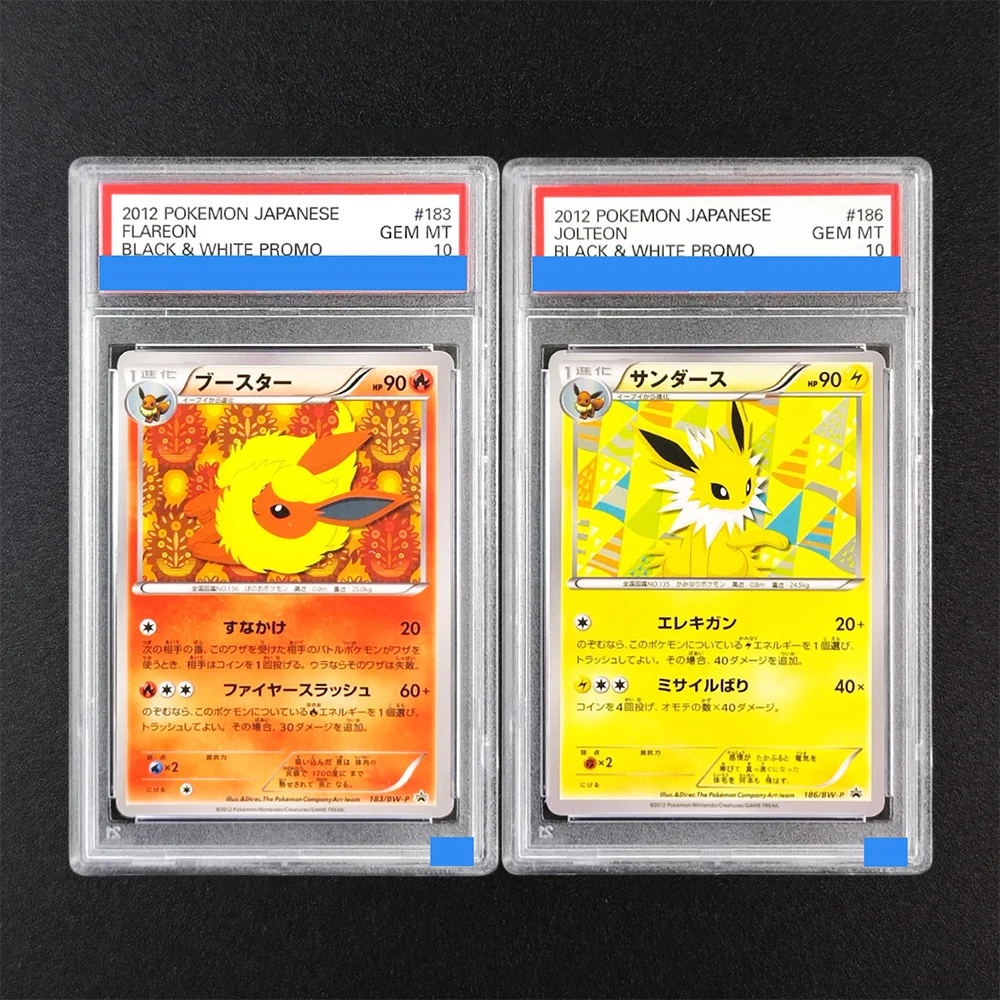 

DIY PTCG Rating Card Japanese Flareon #183 Jolteon #186 BW-P Promotional cards 10Points Game Collection Card Toy