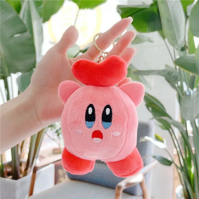 10cm Anime Kirby Keychain Plush Toys Keychains Doll Toys for Girls Pendant Accessory Birthday Gift