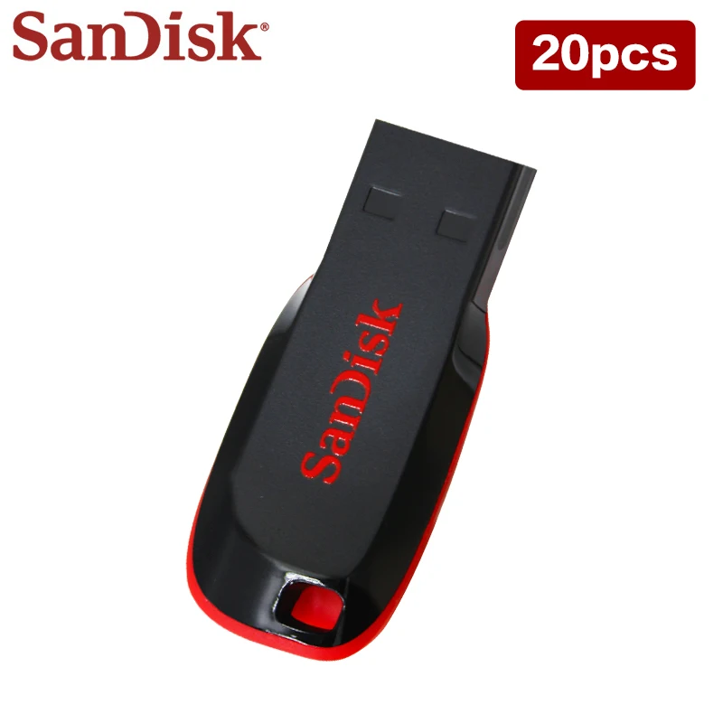 20pcs Wholesale SanDisk USB 2.0 Pen Drive CZ50 U Disk 16GB 32GB 64GB 128GB Original USB Flash Drive Memory Pendrive for Computer
