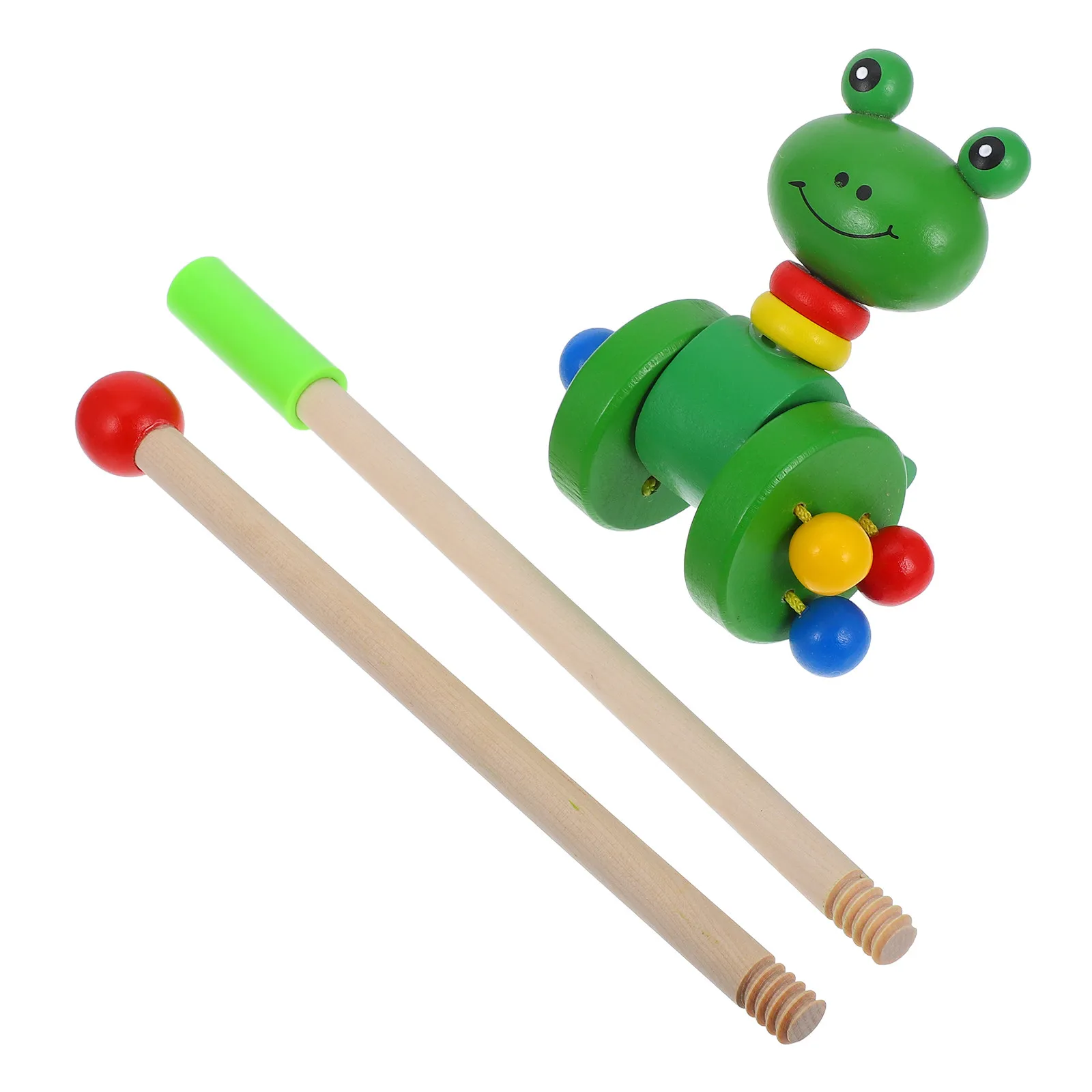 Carrinho de Bebê de Madeira para Primeira Infância, Design de Sapo em Cartoon, Carrinho Educativo para Crianças