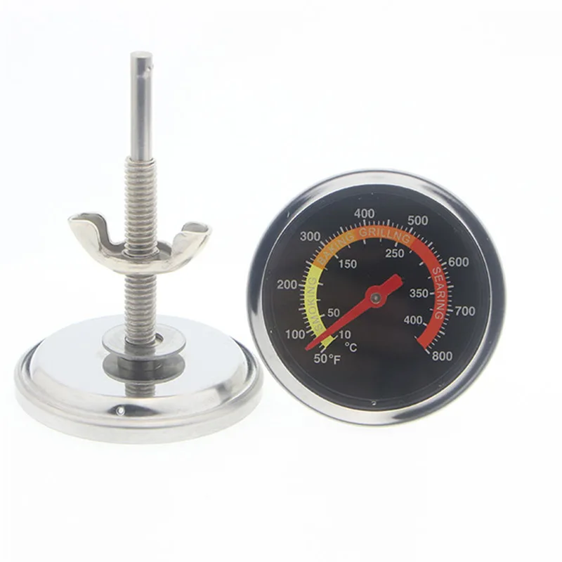 200pcs/sets Thermometer Barbecue BBQ Smoker Grill 50-800C Stainless Steel Temperature Gauge Meter Instruments Tool