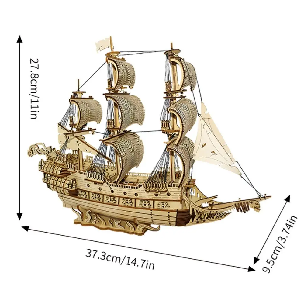 Fotografia 7: Quebra-Cabeça 3D de Navio Holandês em Madeira, Modelo Clássico de Construção 3D DIY, Kit de Montagem para Crianças, Decoração para Casa