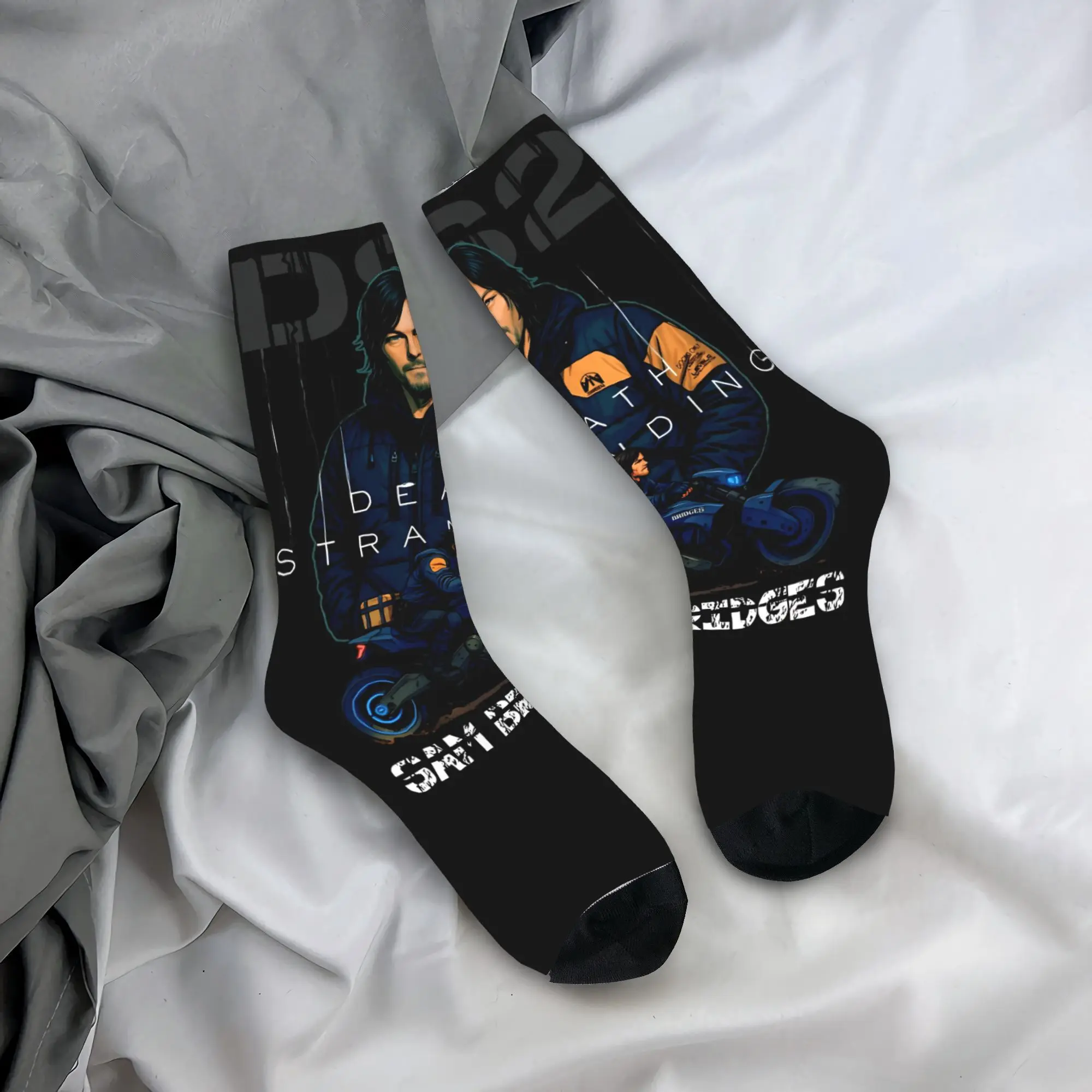 

Death Stranded Stockings Sam Bridges Printed Fashion Socks Autumn Anti-Slip Socks Adults Men Cycling Medium Soft Socks