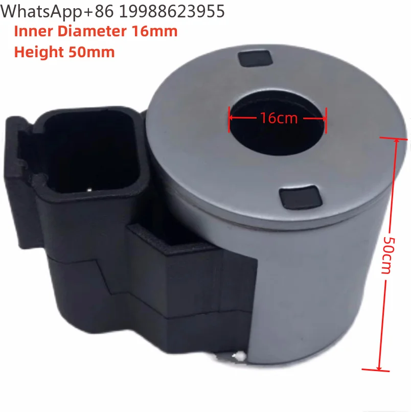 Solenoid Valve Coil 4304012  Crane Carter JCB Pilot  DC12V/24V With Plug Inner Diameter 13mm/16mm Height 36mm/50mm