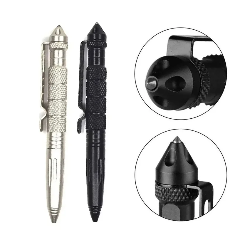 

Multifunctional Metal Military Tactical Pen Ballpoint Pens Emergency Glass Breaker Self Defense School Student Office Supplies