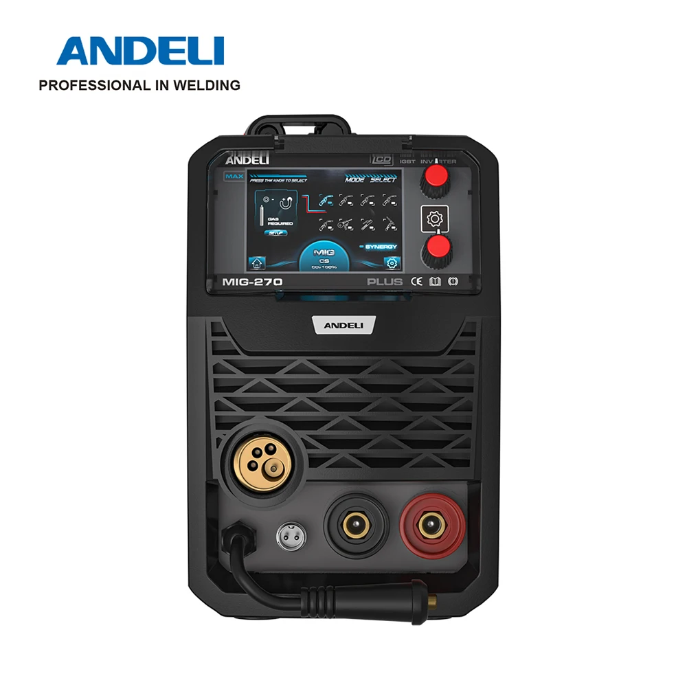 ANDELI 200A Halbautomatisches Schweißgerät MIG/LIFT WIG/MMA/Aluminiumschweißen/Spulenpistole Inverter MIG Schweißgerät Gas Gasloses Schweißen