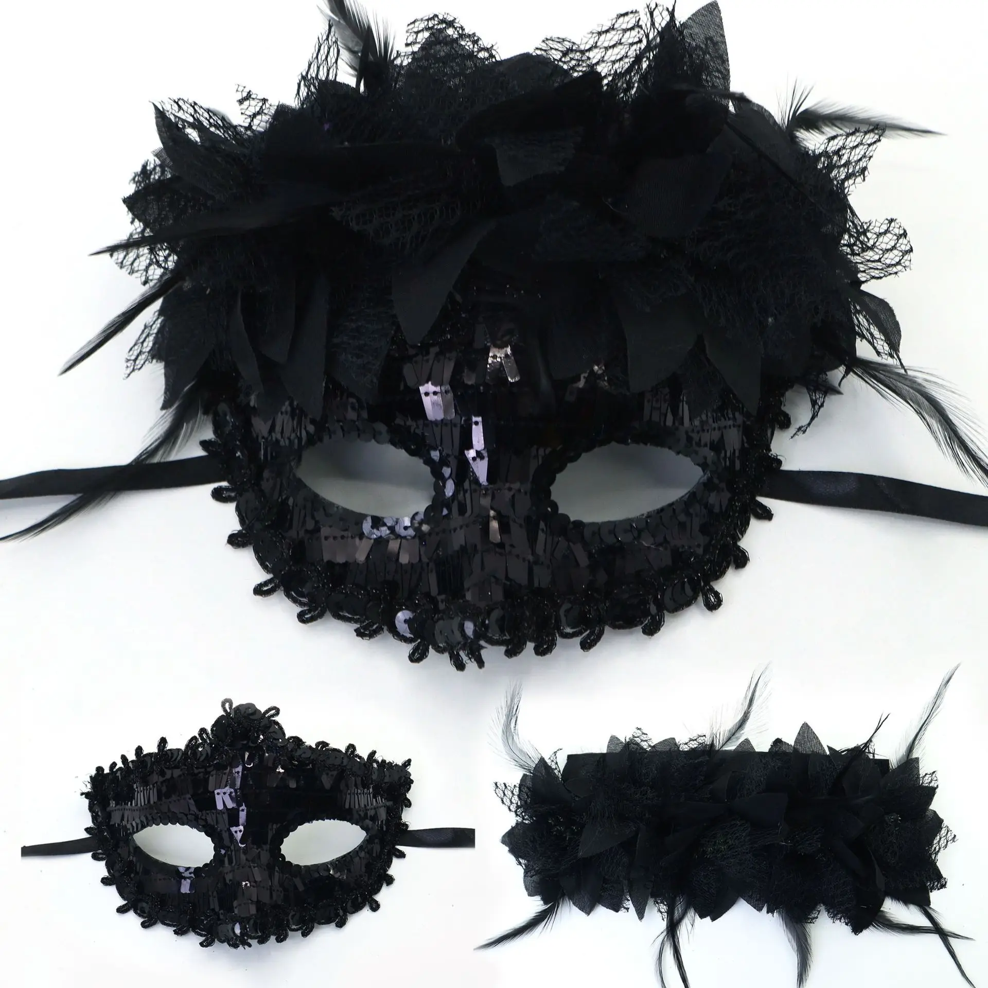 

Black Sexy Masquerade Mask For Venetian Party Mardi Gras Prom Mask Halloween Party Props Elegant Black Half Face Cosplay Mask