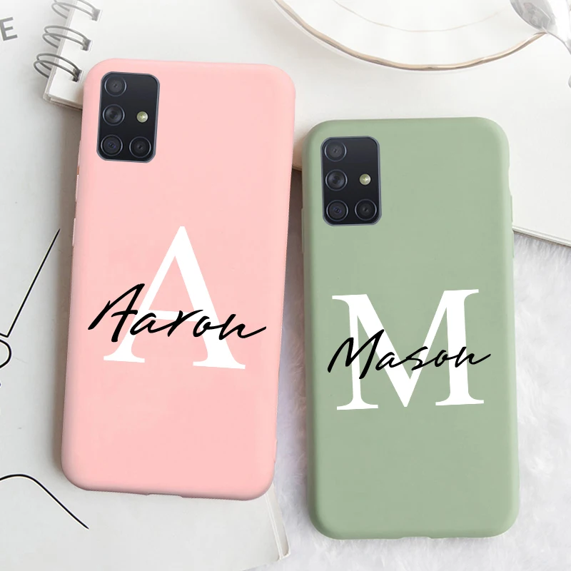 

Personalized Custom Name Case For Samsung Galaxy A14 A34 A54 A12 A52 A52S 5G A51 A71 S24 S23 S22 S21 S20 FE Ultra Silicone Cover