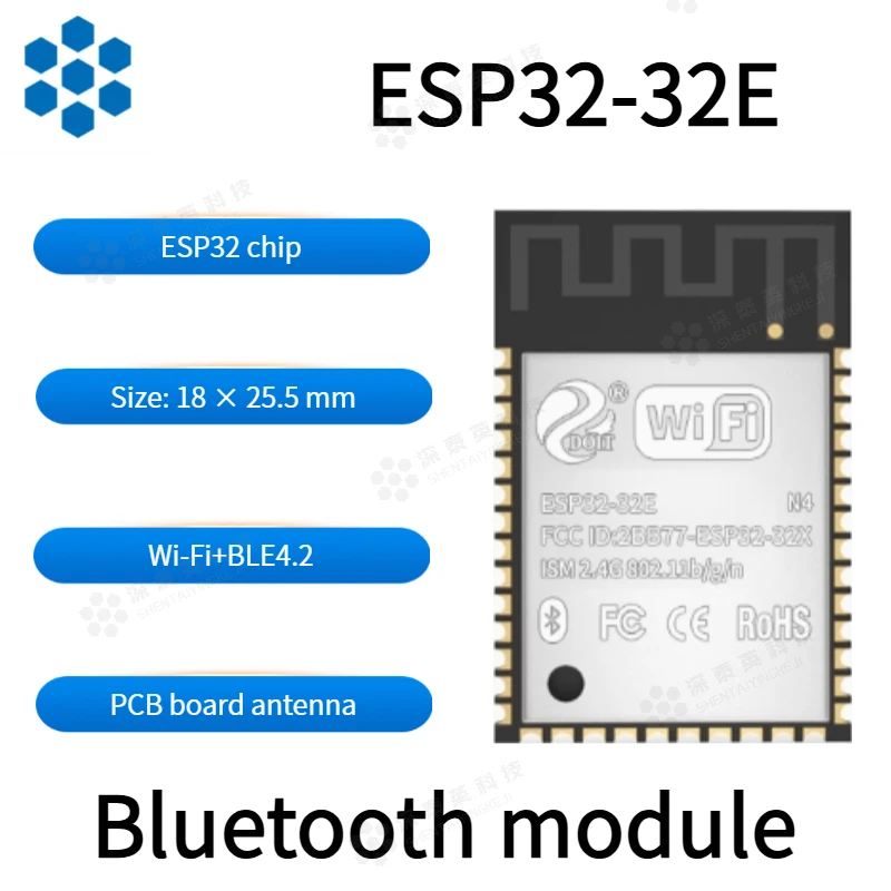 

Bluetooth module ESP32-32E, dual-mode dual-core with WiFi and Bluetooth, compatible with 32 series modules Memory N4