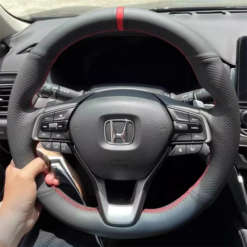 Genuine Leather car Steering wheel cover For Honda Accord 10 2018-2020 Insight 2019 Hand-Stitched Dedicated Auto Parts