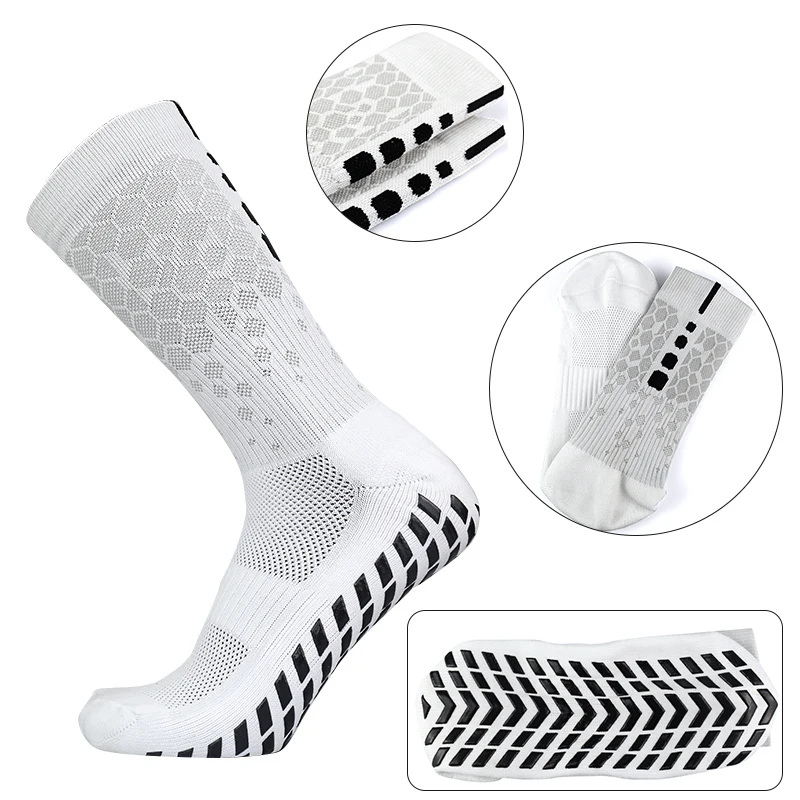 3/5 Pairs High Quality Men's Football Sports Socks Comfortable Anti Slip Socks Grip Soccer Socks Breathable Men High Tube Socks