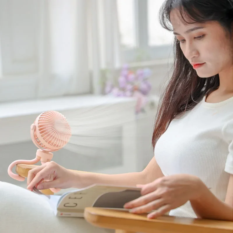 New Baby Stroller Winding Fan Portable Hand Fan 2000mAh USB Summer Mute Mini Octopus Electric Fan Table Fan Angle Adjustment