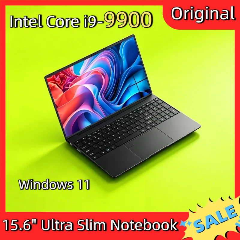 

32GB RAM 2026 15.6 Inch Ultra Slim Laptop Intel Core i9 9900 2TB SSD Windows 11 1920x1080 HD Gaming Gamer Office WiFi 6