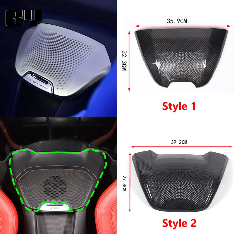 For Chevrolet Corvette C8 Z51 Z06 2020-2025 Car Rear Speaker Upper Cover Trim Real Carbon Fiber Interior Accessories 1 Pcs